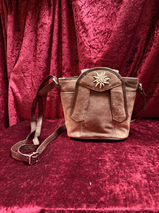 Vintage Accessories - German Trachten-Winkler Brown Suede Cross Body Purse