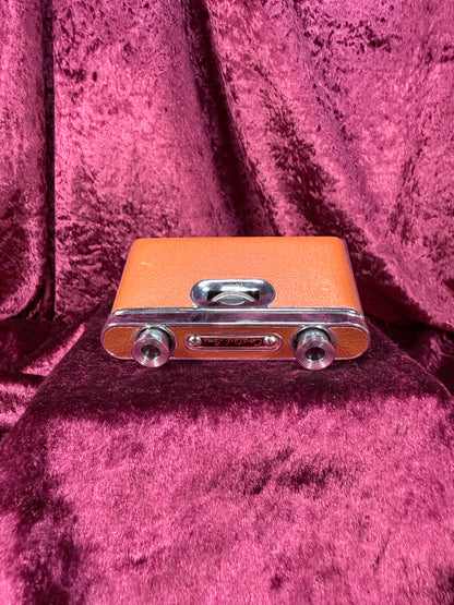 Vintage Metal Opera Glasses – Functional Orange Leatherette Folding Binoculars