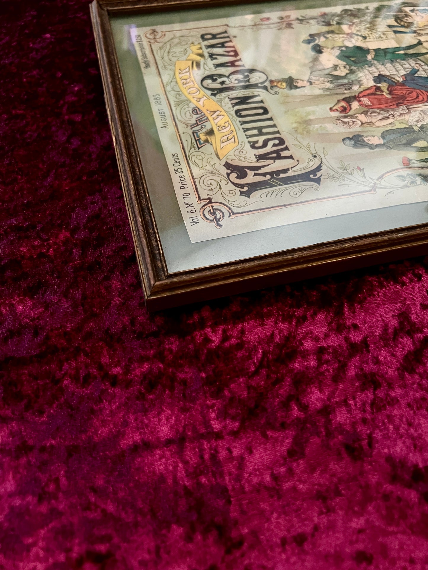 Vintage Framed Magazine Cover - 1885 New York Fashion Bazar George Munro
