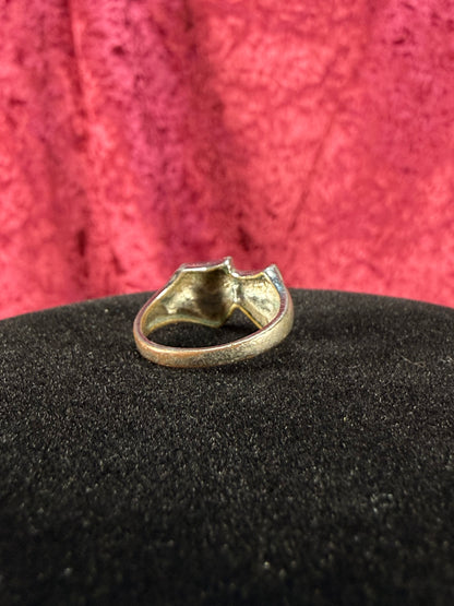 Vintage Silver Tone Novelty Ring – Comedy & Tragedy Masks - Size 4.5