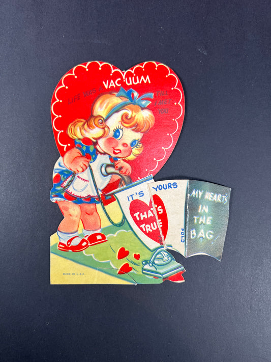 Vintage Ephemera - Valentine’s Day Card - Life Was A Vacuum - USA