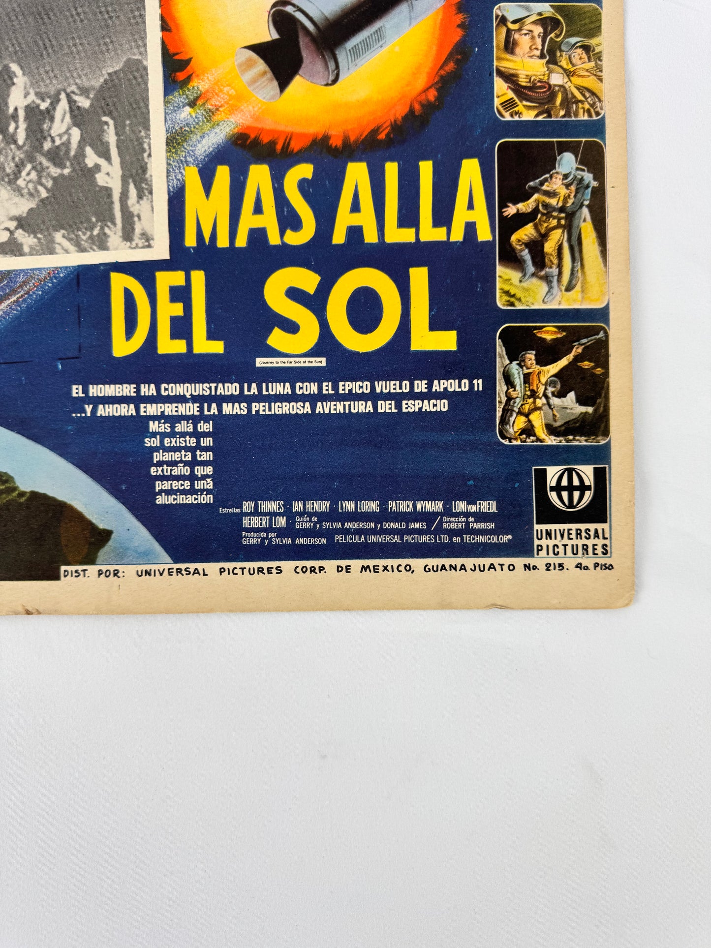 Vintage 1960s Lobby Movie Card - MAS ALLA DEL SOL - Mexican Sci fi Movie by Universal Studios