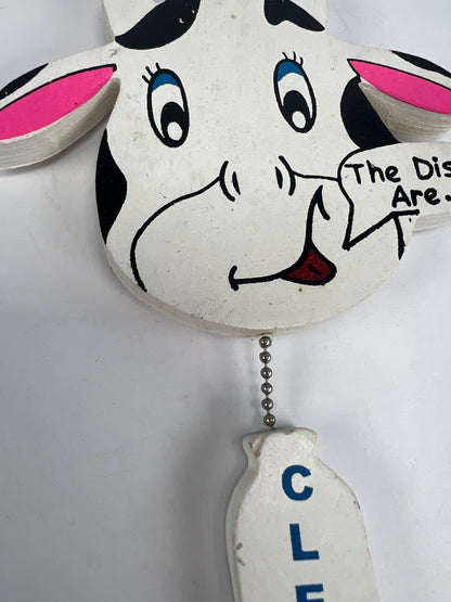 Vintage Refrigerator Magnet - Anthropomorphic Cow - The Dishes Are...