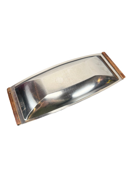 Vintage Tray - Denmark Lundtofte Stainless Steel Canoe - Mid Century Modern