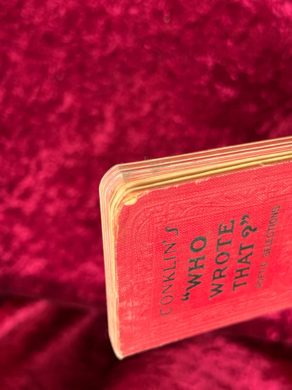 Antique Pocket Book - Conklin's "Who Wrote That" Poetic Selections - 1906