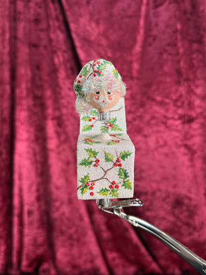 Vintage Christmas - Handblown Glass Clip On Ornament - Christmas Jack-In-The-Box - Patricia Breen - Poland