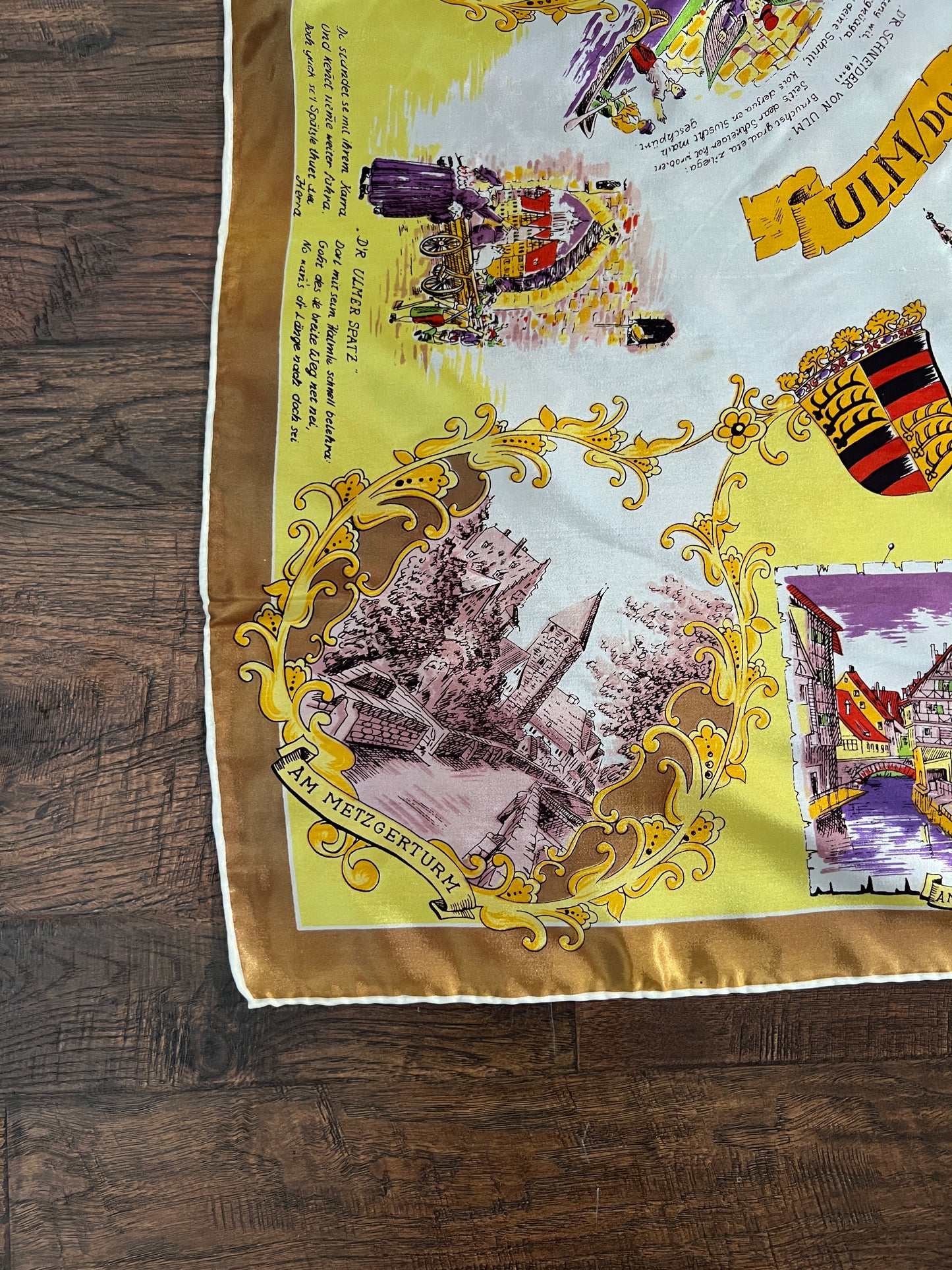 Vintage Souvenir Scarf - Ulm Germany Landmark Travel Square