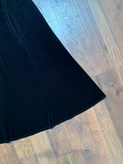 Vintage Clothing - A-Line Skirt - Black Velour - Notations Petite - Medium