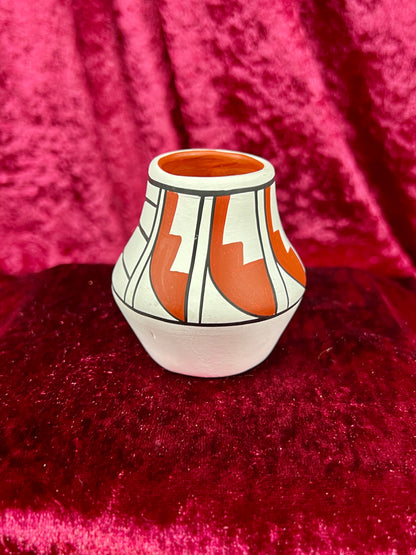 Vintage Pottery - Miniature Terracotta Vase - Painted - Signed Navajo