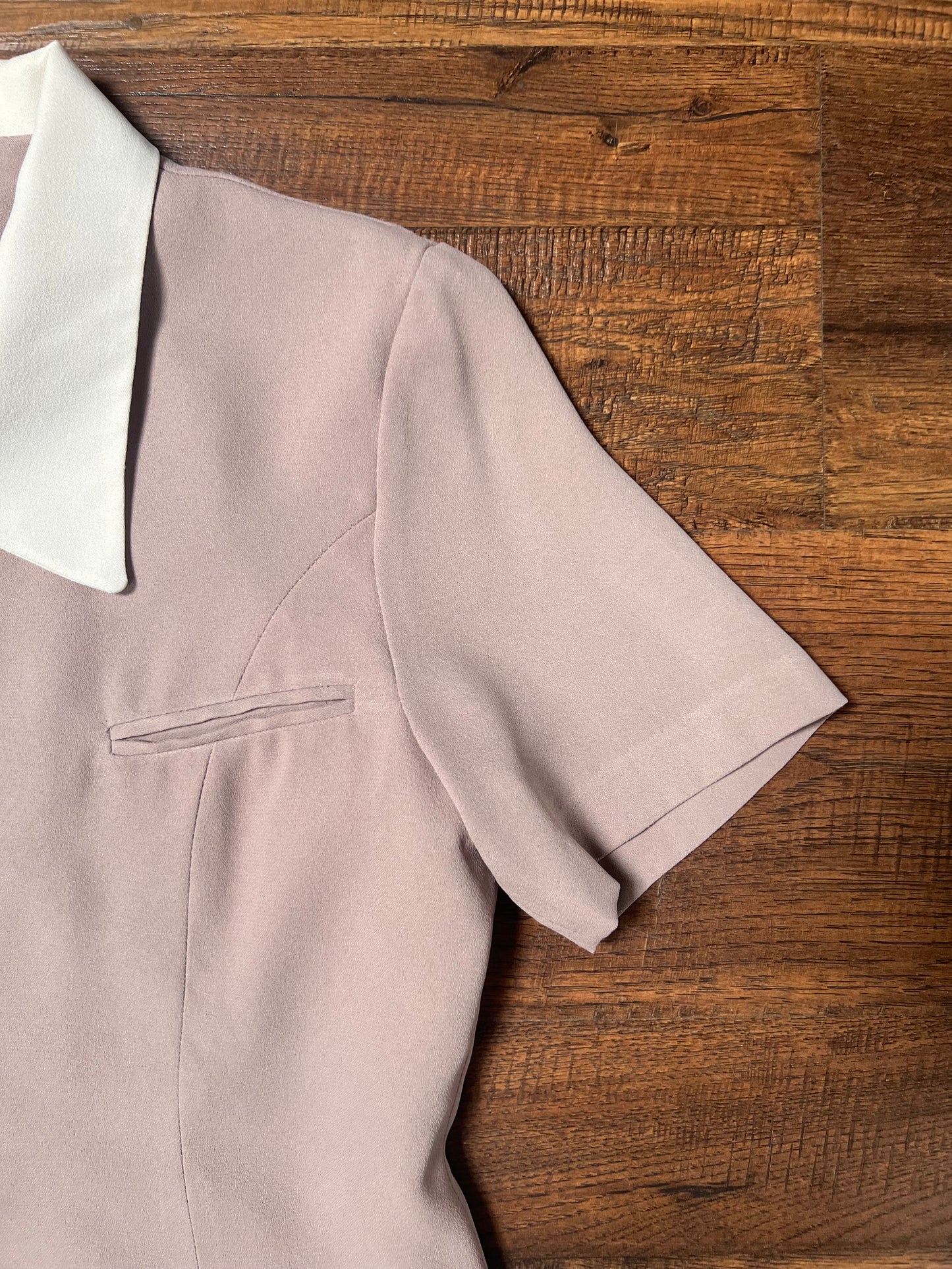 Vintage Clothing - Uniform Shirt Blouse - Grey Purple - Medium - Yick Fung
