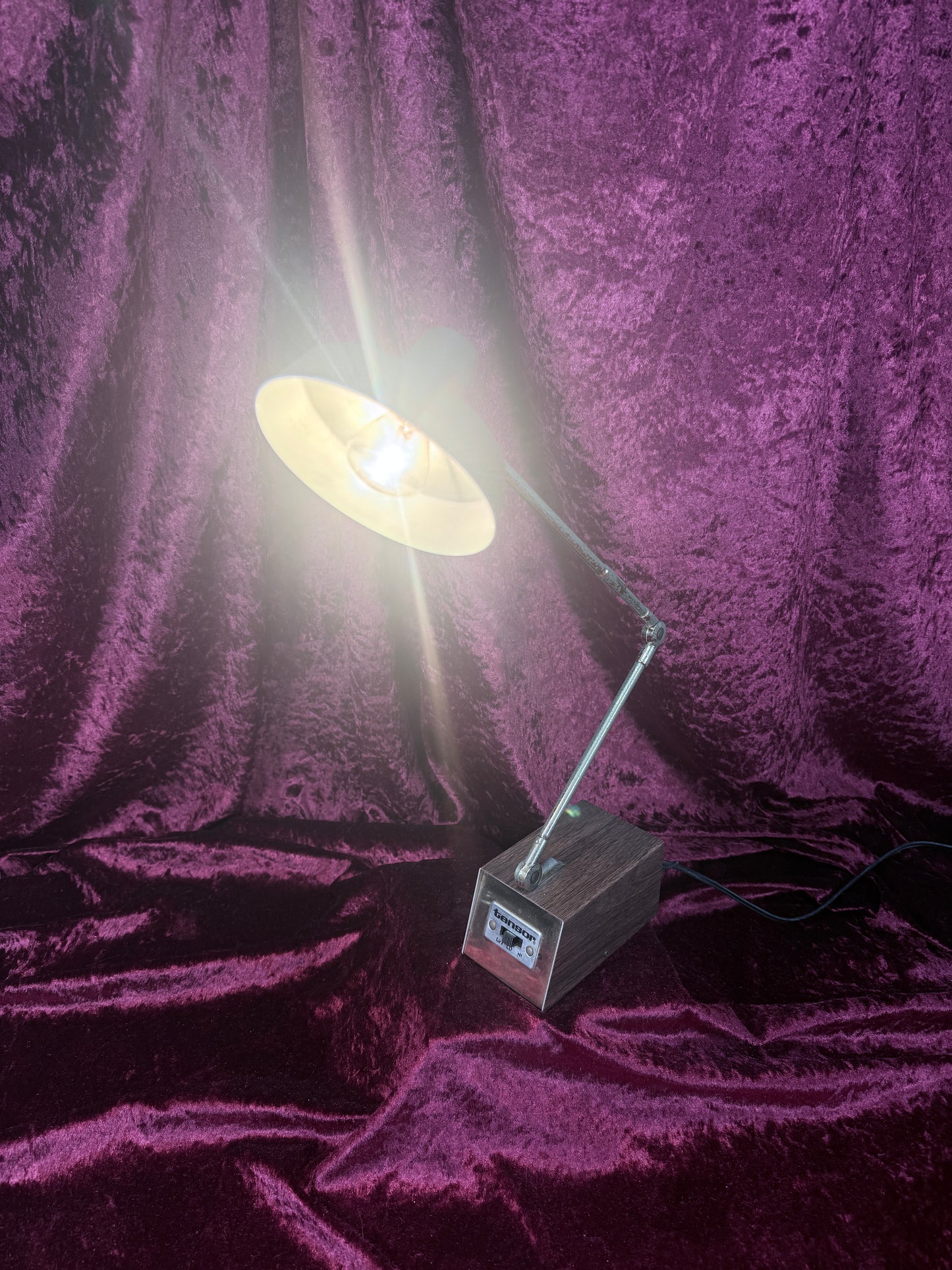 Vintage Tensor Portable Desk Lamp - Adjustable Gooseneck Faux Wood Grain Base