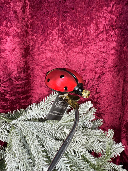 Vintage Christmas - Glass Clip-On Ornament - Ladybug Legend - Vintage Glassworks - Germany
