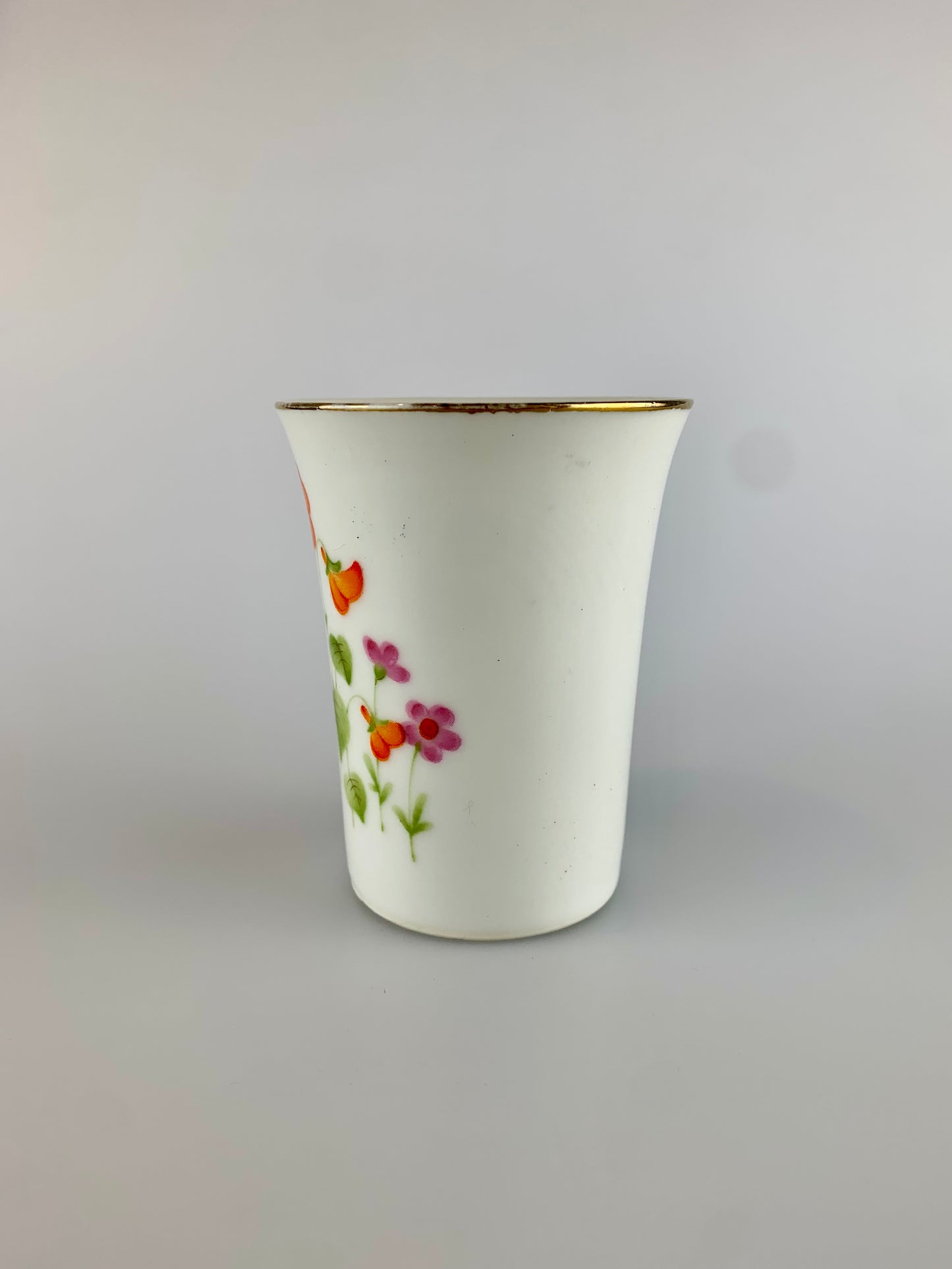 Vintage Ceramic Gold Rim Cup - Sweet Orange Florals