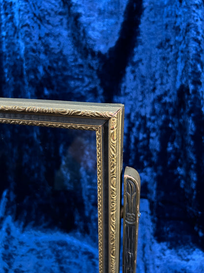Antique Art Deco Picture Frame – Gold & Charcoal Ornate Tilt Design