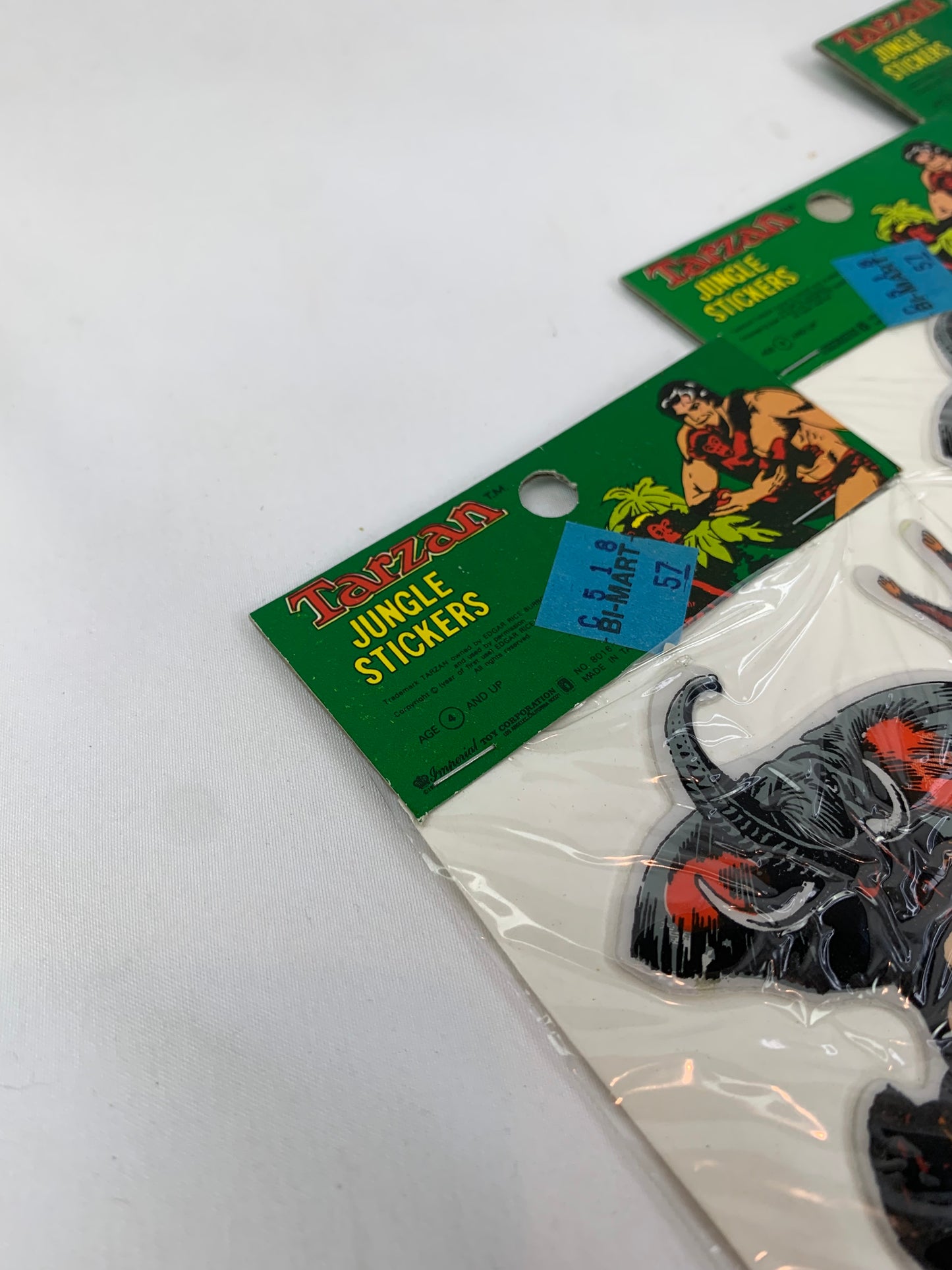 1979 Imperial Toy Corporation Sealed Tarzan Puffy Jungle Stickers - #8016 - Set of 3