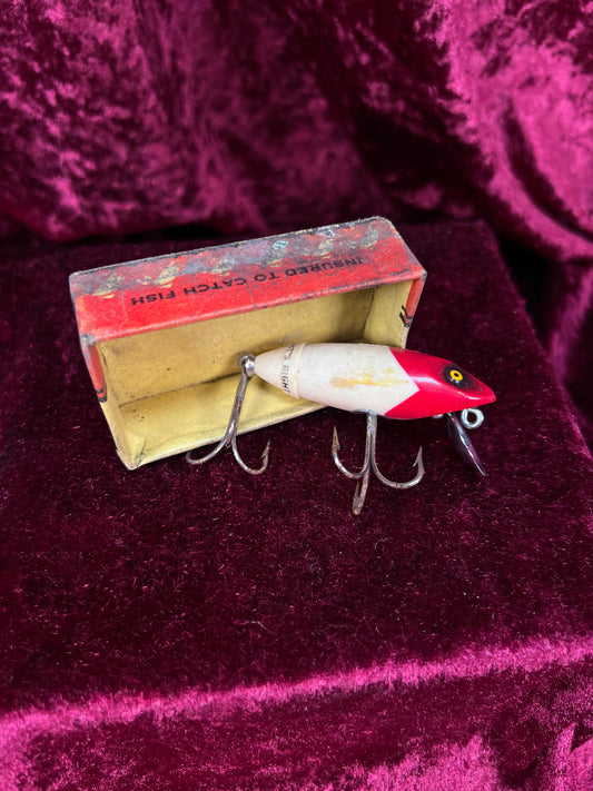 Vintage South Bend Fish-Obite Fishing Lure - Red Head Plug with Original Box