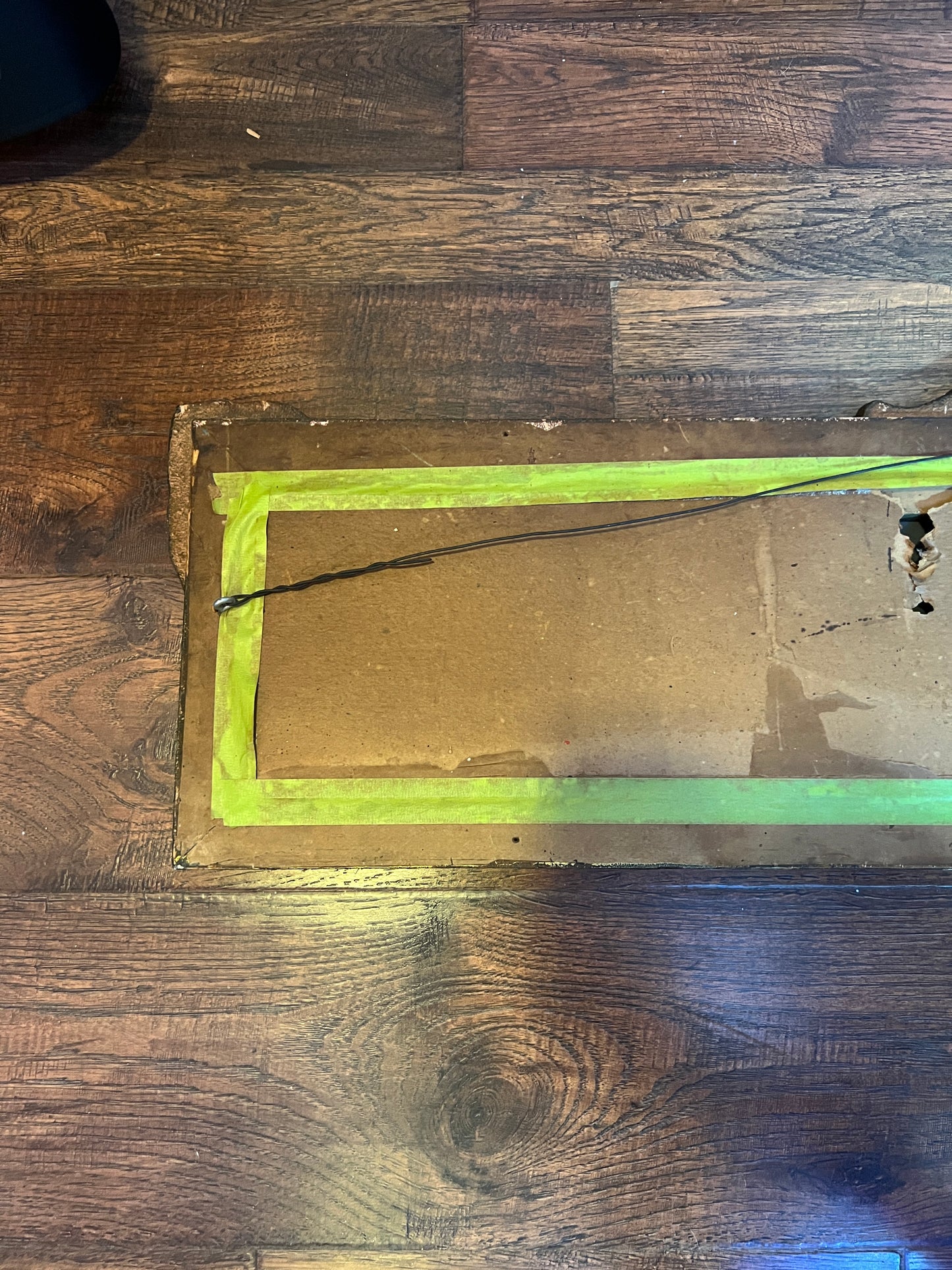 Antique Mirror - Mantle / Buffet - 3-Panel Beveled Glass - Etched Flowers