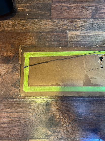 Antique Mirror - Mantle / Buffet - 3-Panel Beveled Glass - Etched Flowers