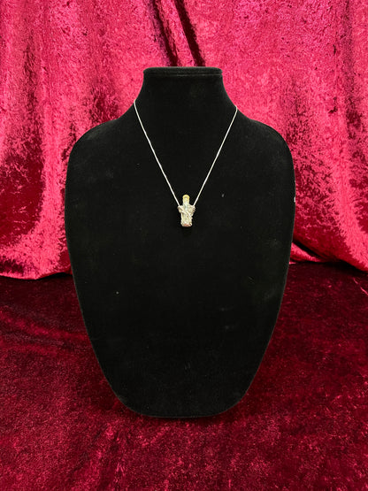 Vintage Sterling Silver Necklace - Fairy Dust Glass Vial Pendant