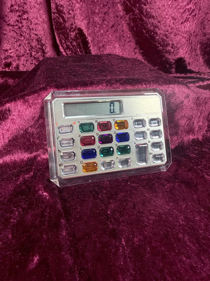 Vintage Lucite Electronic Desktop Calculator - Jewel Tone Keypad