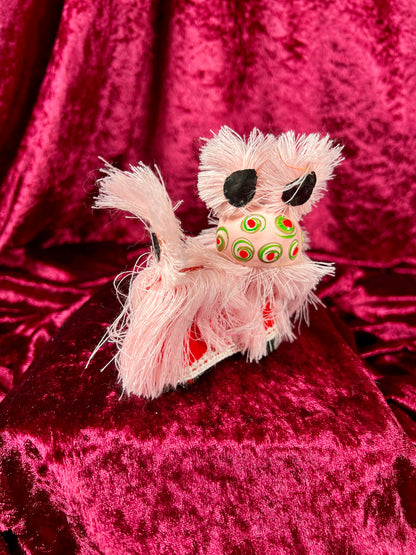 Vintage Figurine - Miniature Traditional Chinese Lion - Pink - Made In China