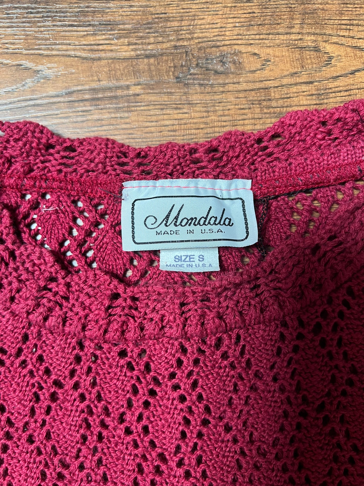Vintage Clothing - Thin Knit Oversized Sweater - Light Maroon - Mondala Made In U.S.A. - Small