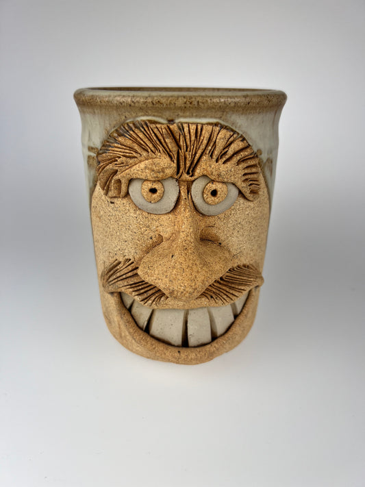 Vintage Mark Hines 3D Figural Face Stoneware Mug