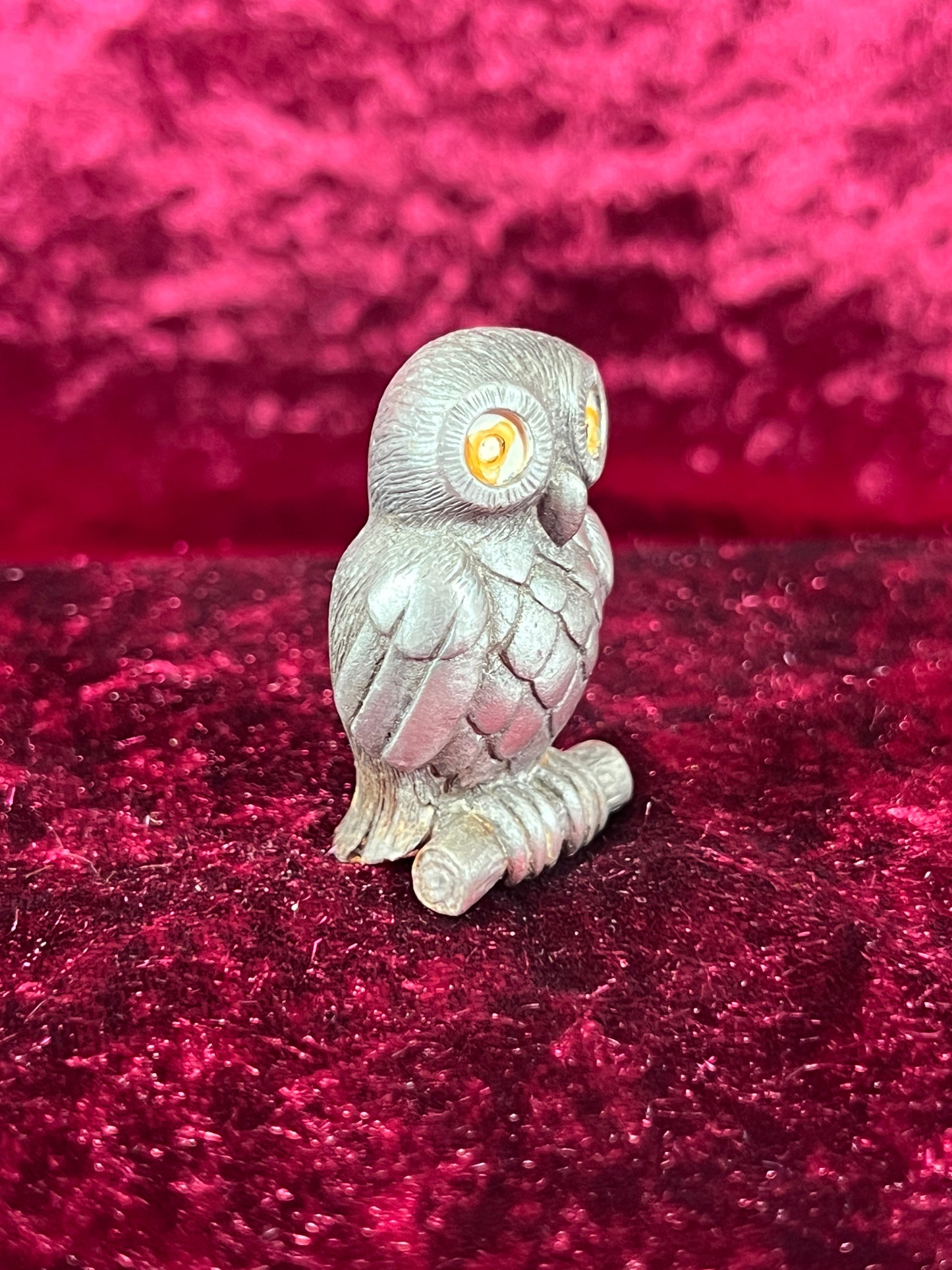 Vintage Figurine - Metal Miniature - Pewter Owl