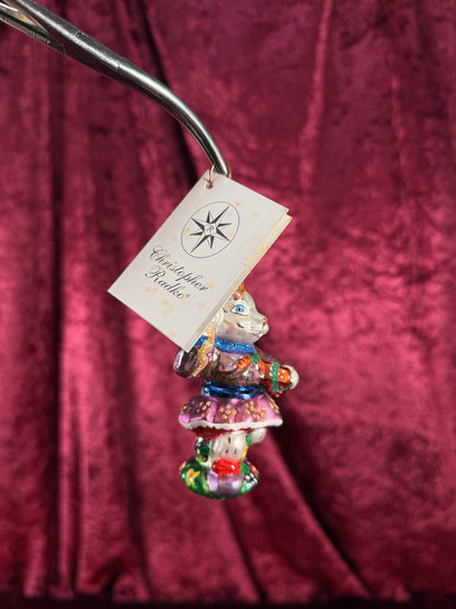 Vintage Christmas - Handblown Glass Ornament - Party Girl Bunny - 74C - Christopher Radko