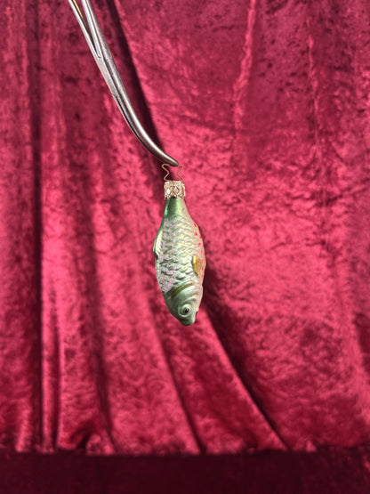 Vintage Christmas - HandblownGlass Ornament - Bass Fish - Inge Glas - Germany