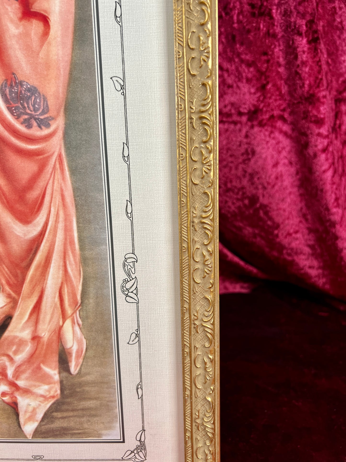 Vintage Long Framed Wall Art – Portrait of Amelia by Hamilton King