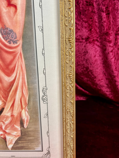 Vintage Long Framed Wall Art – Portrait of Amelia by Hamilton King