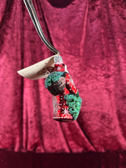 Vintage Christmas - Handblown Glass Ornament - Santa Claus Through The Woods - Patricia Breen - Poland