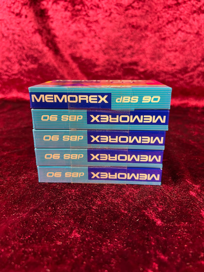 Cassette Tape - Blank Tape 5-Pack - Memorex DBS 90