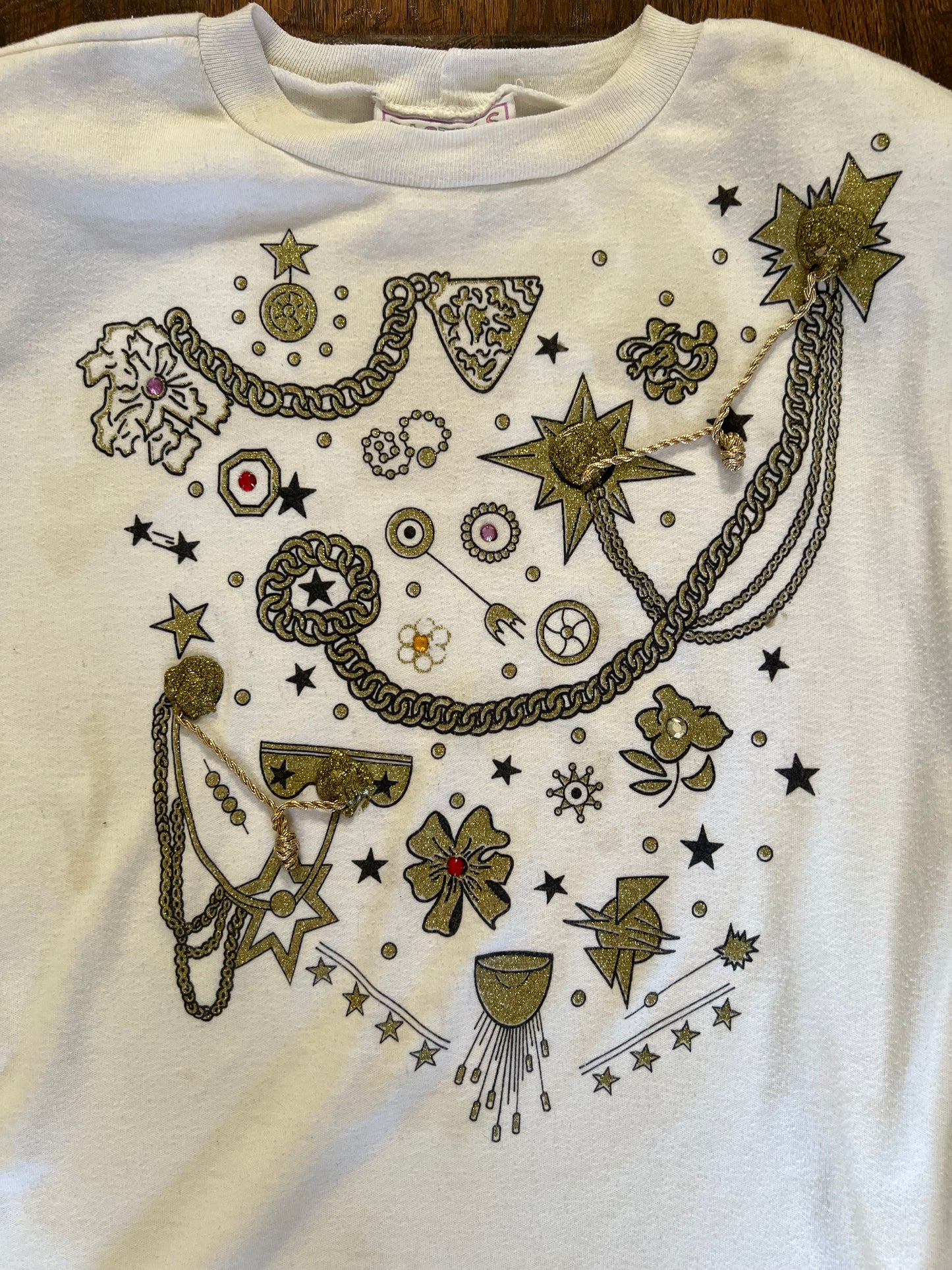 Vintage Clothing - Crewneck Sweatshirt - Glitter Chain Graphic - Medium - Pastels of California