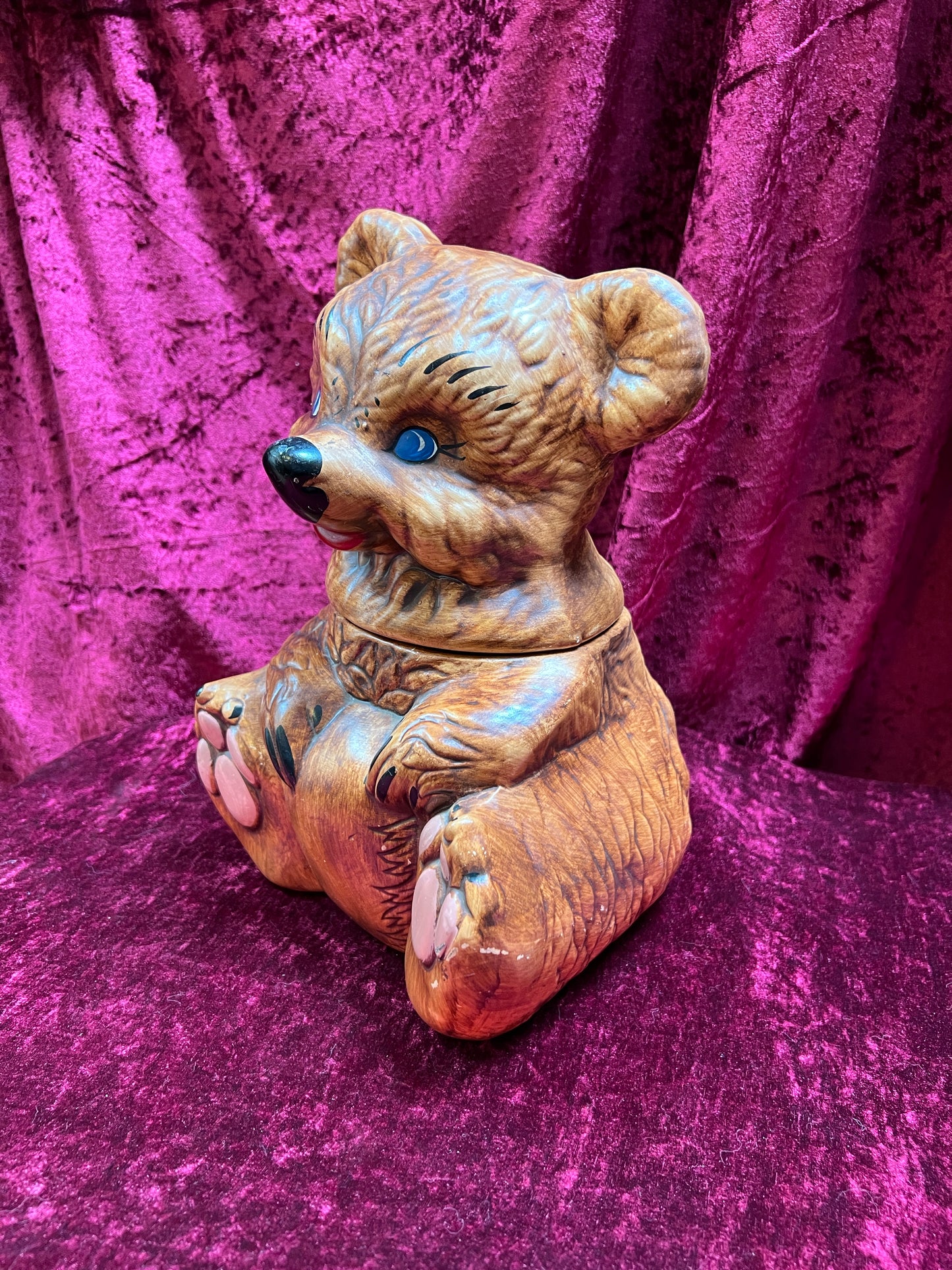 Vintage Kitchen - Ceramic Cookie Jar - Teddy Bear - Gilner Pottery