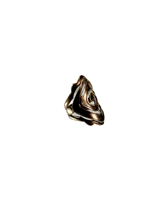 Vintage Jewelry - Spiral in a Square - Sterling Silver 925 Ring - Size 7.5
