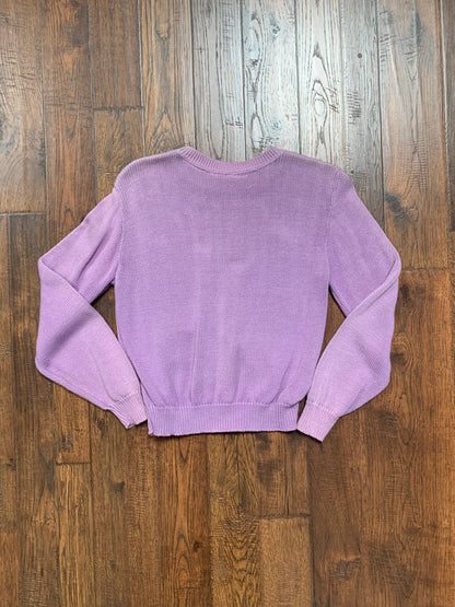 Vintage Clothing - Knit Crewneck Sweater - Lilac - Toppers - Small - Made In U.S.A.