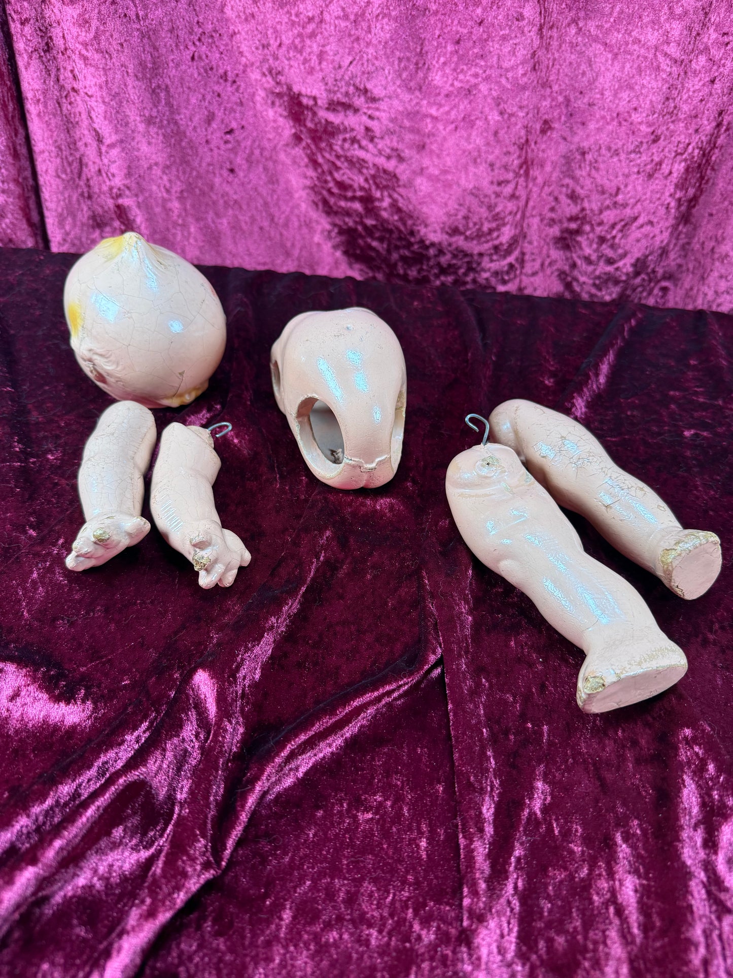 Vintage Halloween - Haunted Doll Parts - Disassembled Composition Kewpie