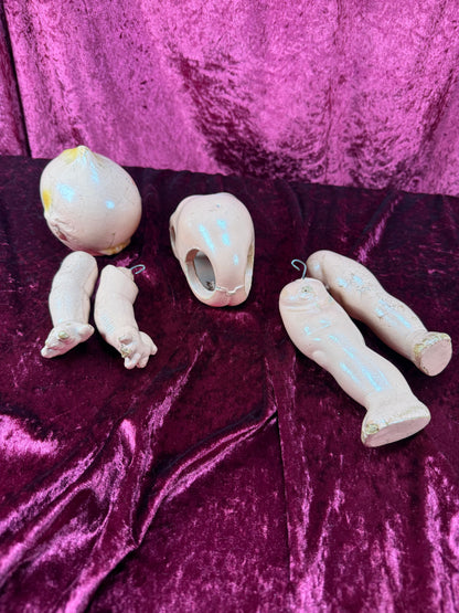 Vintage Halloween - Haunted Doll Parts - Disassembled Composition Kewpie