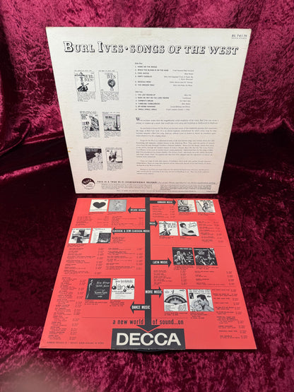 Vintage 12" Vinyl Record - Burl Ives - Songs Of The West - Decca Records