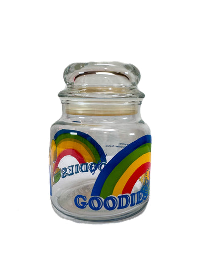 Vintage Canister - Snoopy Rainbow Goodies Glass Jar - 1965