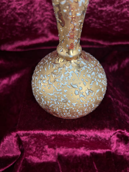 Vintage Ceramic Bud Vase – Dixon Art Studio Gold Textured Mid Century Design