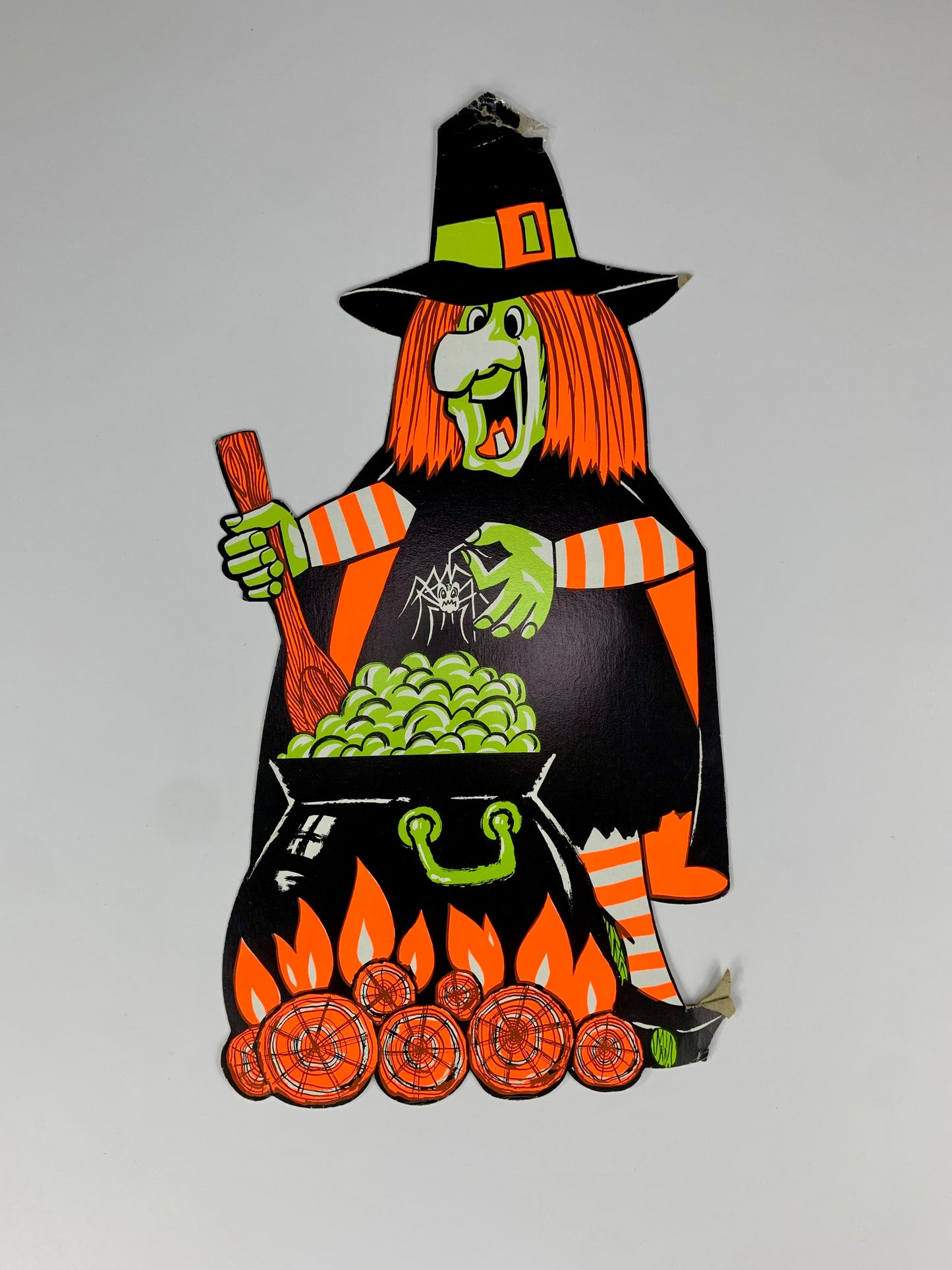 Vintage Halloween Die-Cut - Fluorescent Witch