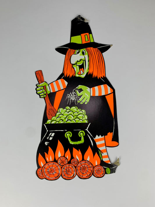 Vintage Halloween Die-Cut - Fluorescent Witch