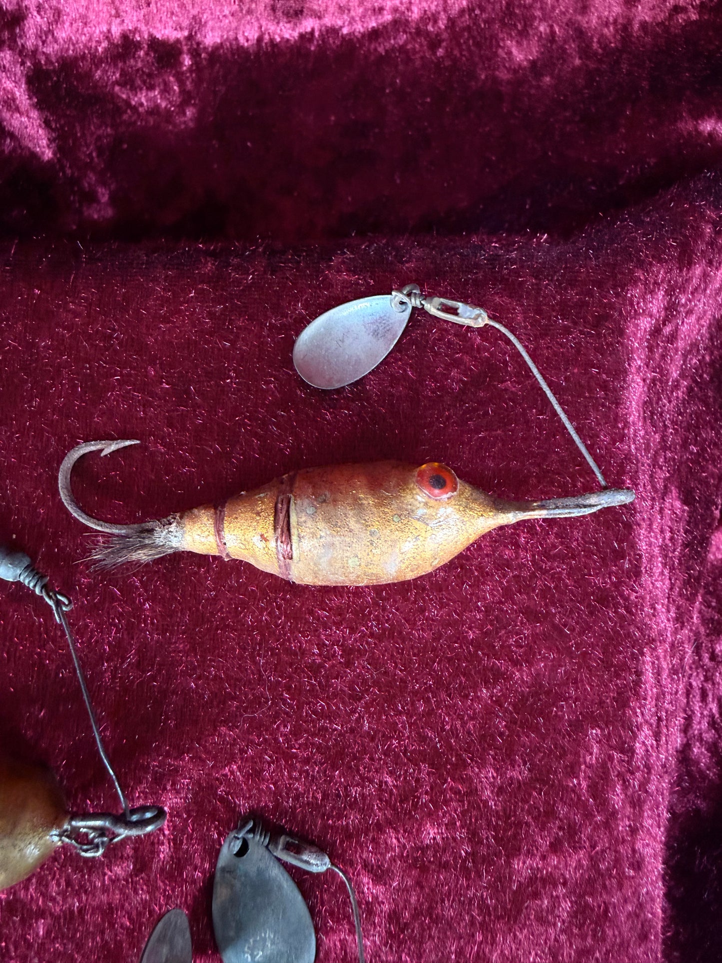 Vintage Glass Eye Fishing Lure Lot of 3 - Empire City Spinner Baits