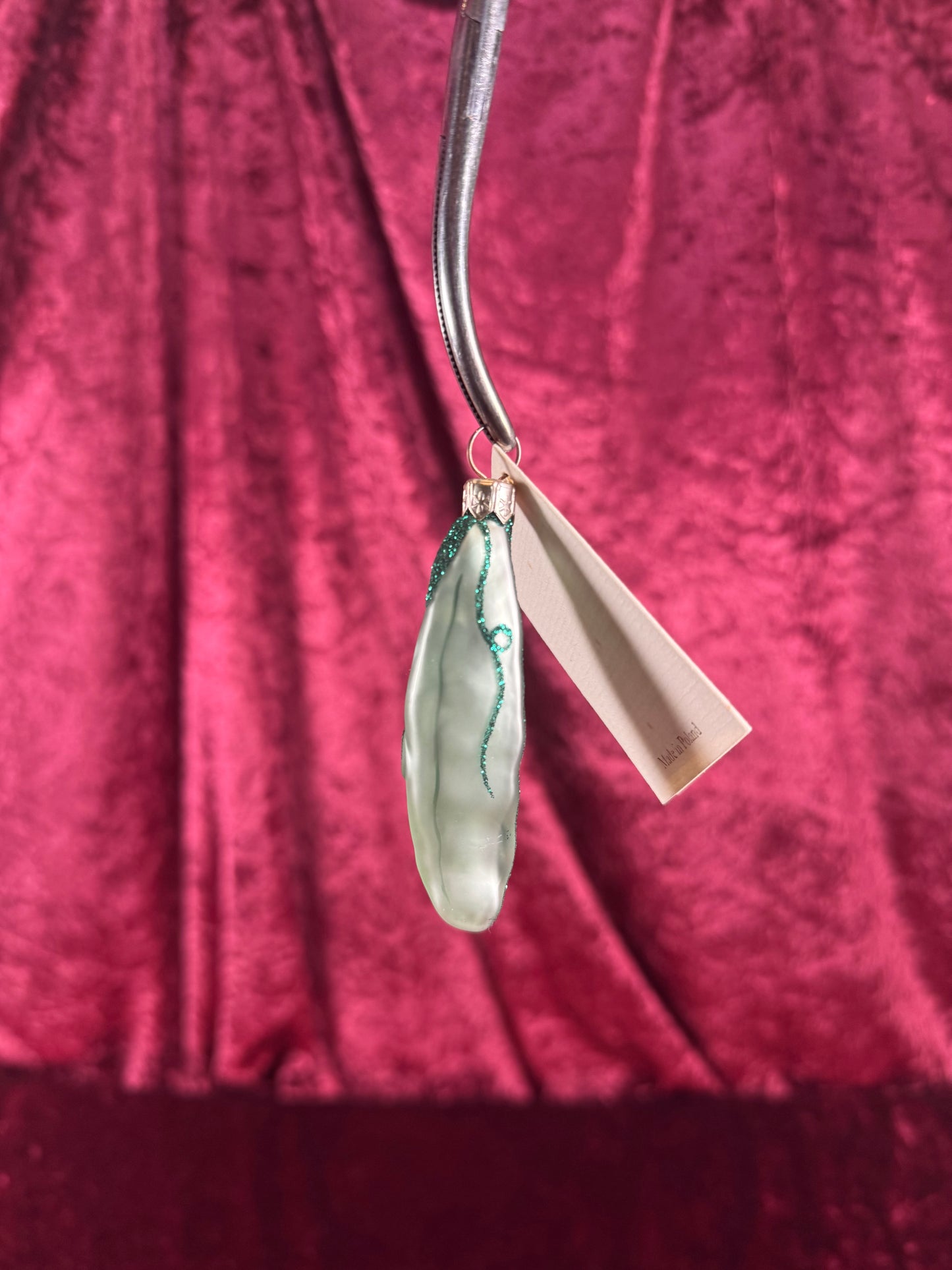 Vintage Christmas - Handblown Glass Ornament - Studio Gift Vegetables Green Bean - Patricia Breen - Poland