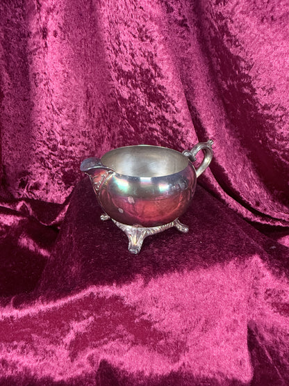 Vintage Silverplate Creamer – Apple Shaped Footed Pitcher