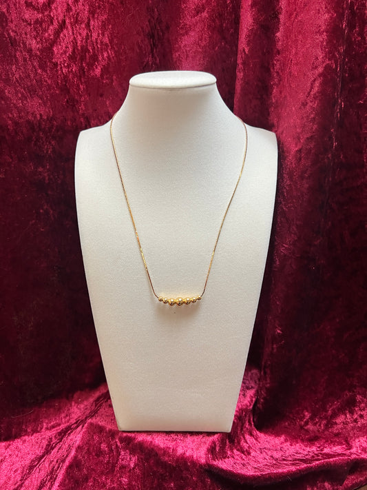 Vintage Jewelry - Necklace - 18k Gold Filled - Ball Pendant