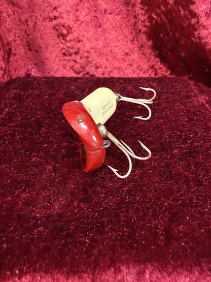 Vintage Wood Fishing Lure – Heddon Tiny Stingaree Red Head Pattern